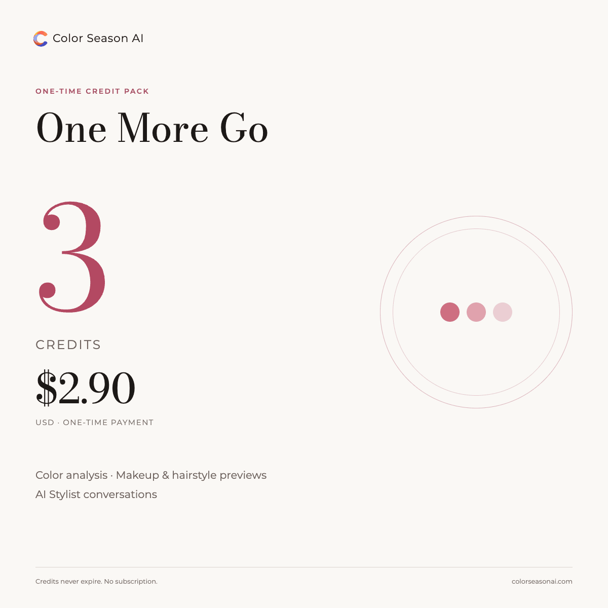 Color Season AI — One More Go (3 Credits)